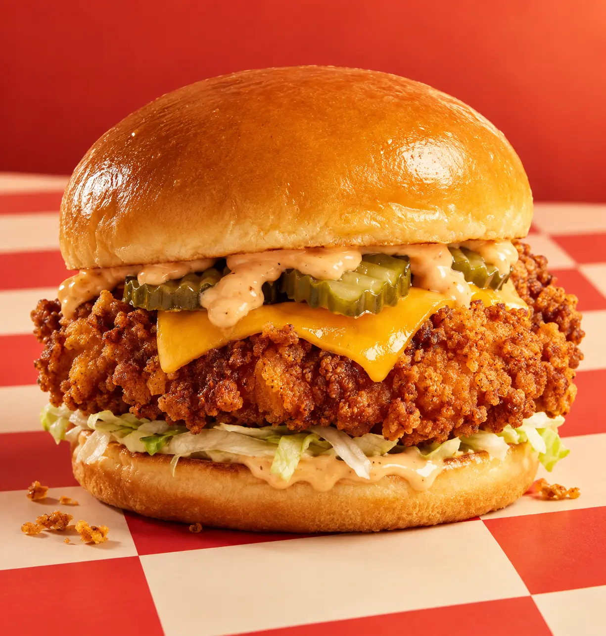 Présentation studio du Krunch Burger O’KRUNCHY